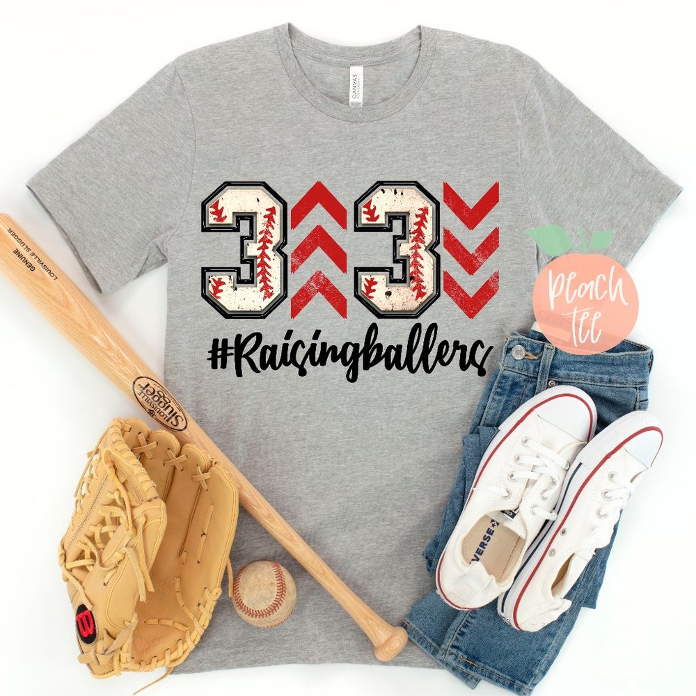 3 Up 3 Down Raising Ballers Baseball Tee